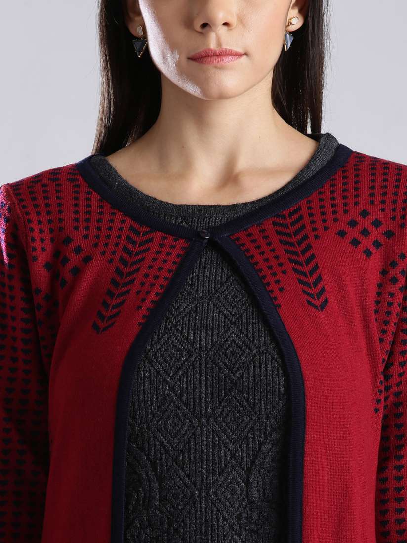 Buy W Navy Red Reversible Shrug Shrug for Women 1075211 Myntra