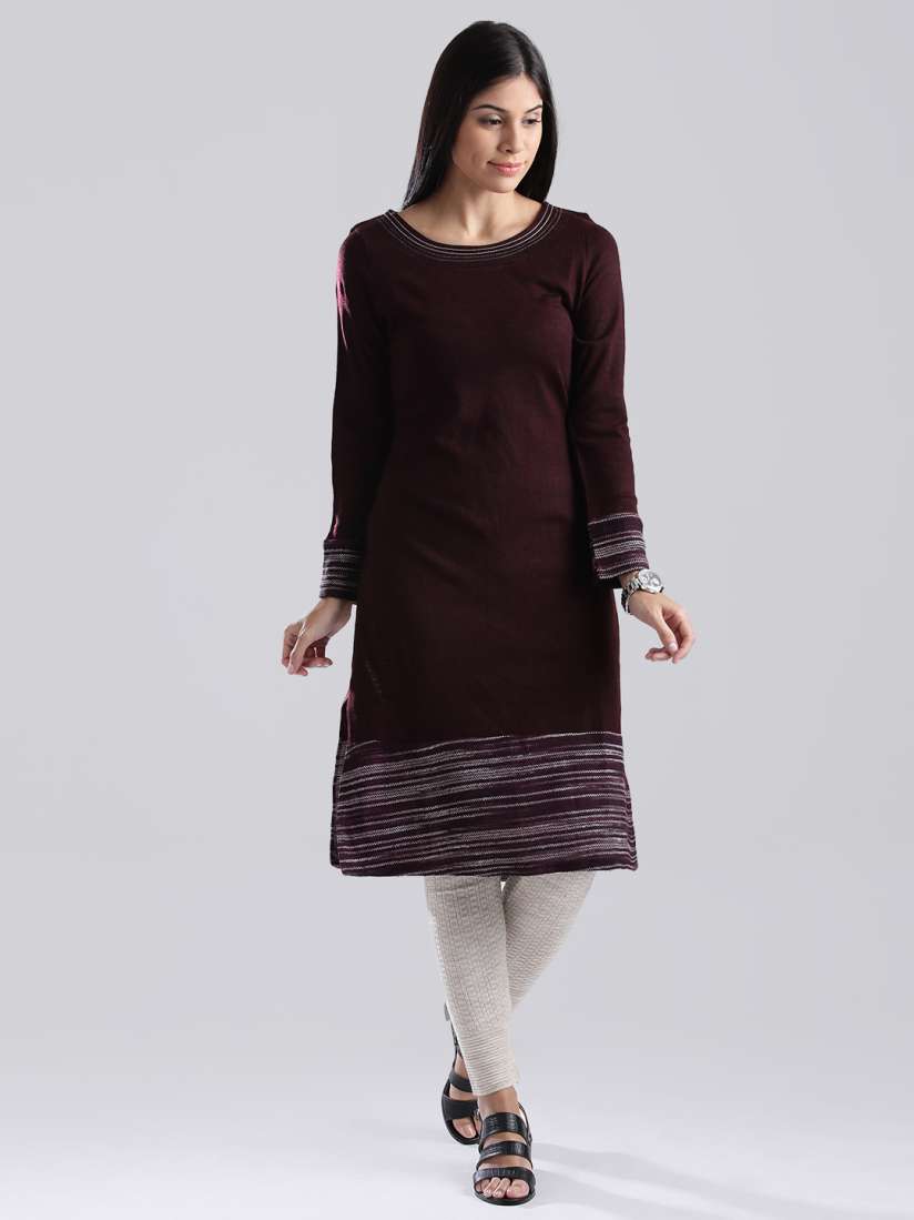Buy W Burgundy Winter Kurta Kurtas for Women Myntra