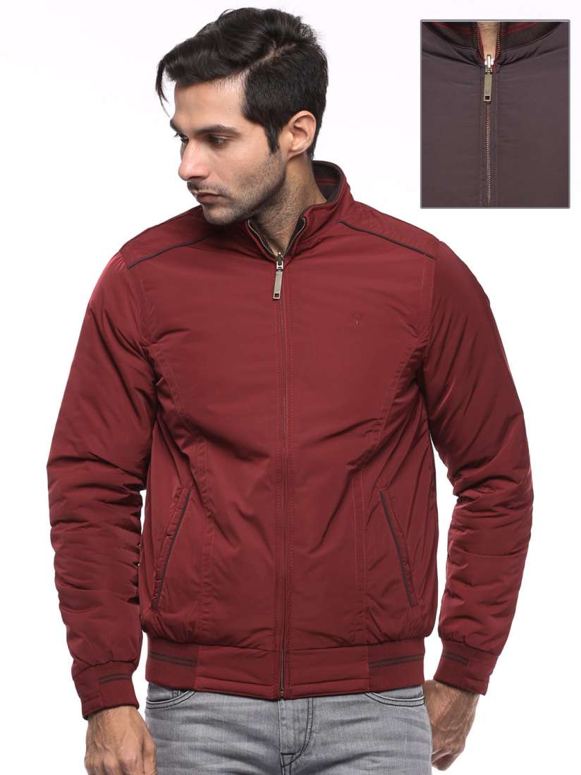 Buy Allen Solly Maroon Brown Reversible Jacket Jackets for Men 1075614 Myntra