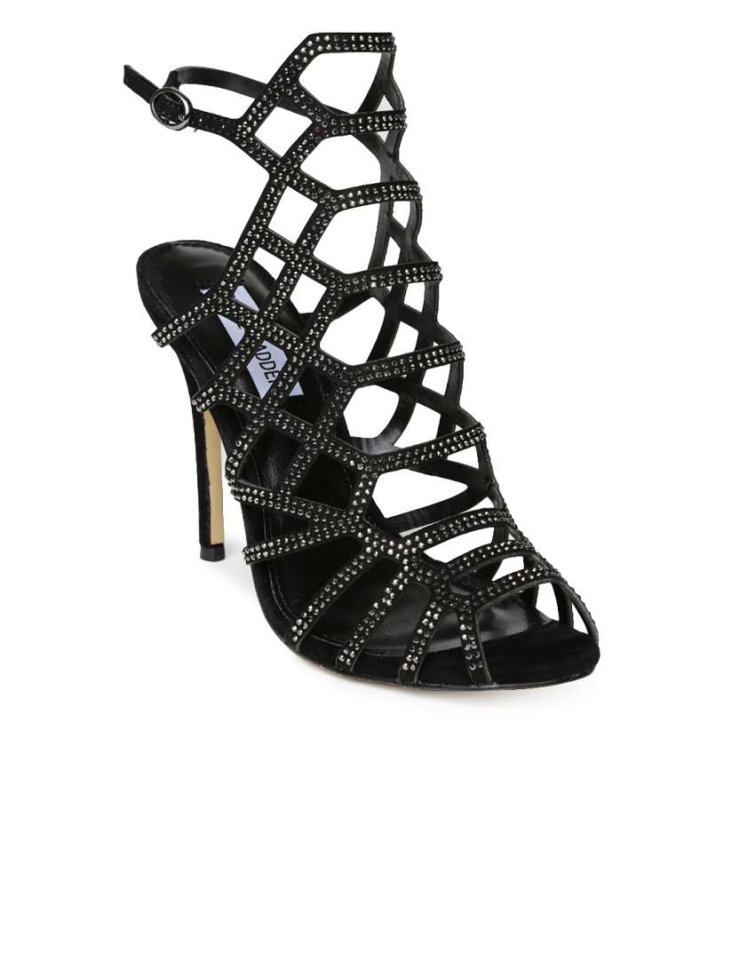 Buy Steve Madden Women Black Embellished Caged Stilettos Heels for Women 1076083 Myntra