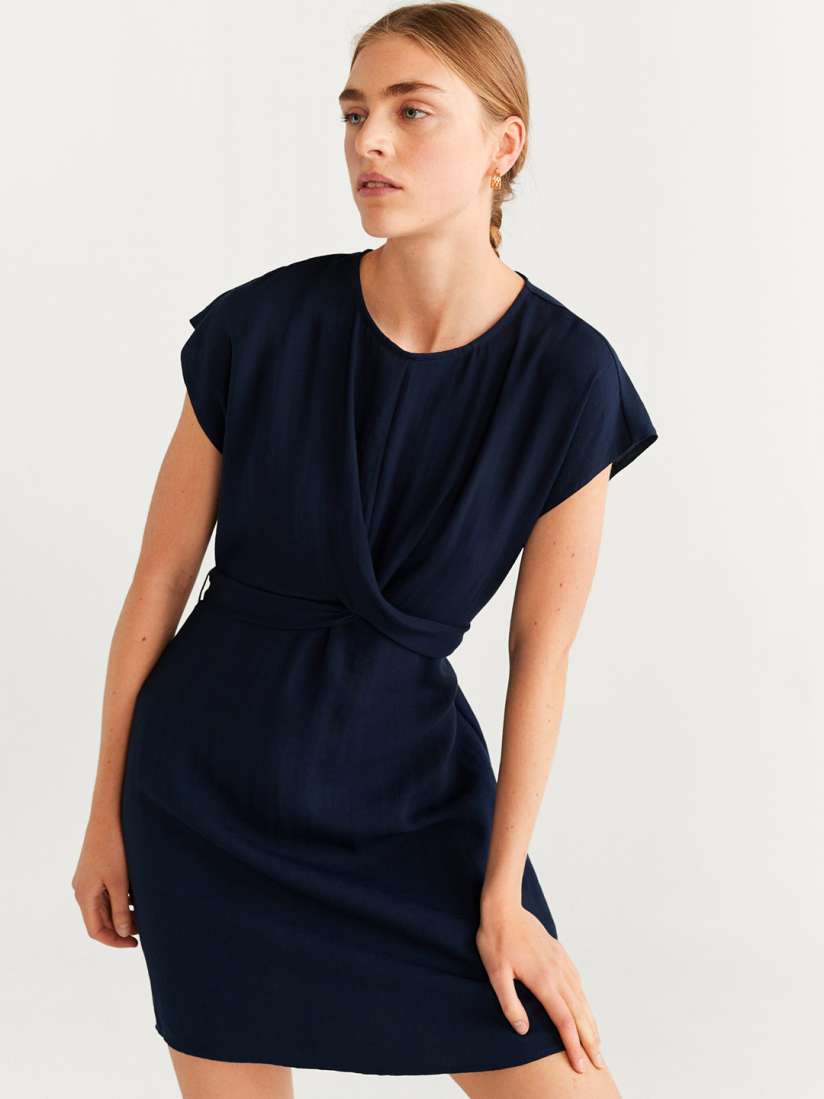 Buy MANGO Women Navy Blue Solid A Line Dress Dresses for Women 10772772 Myntra