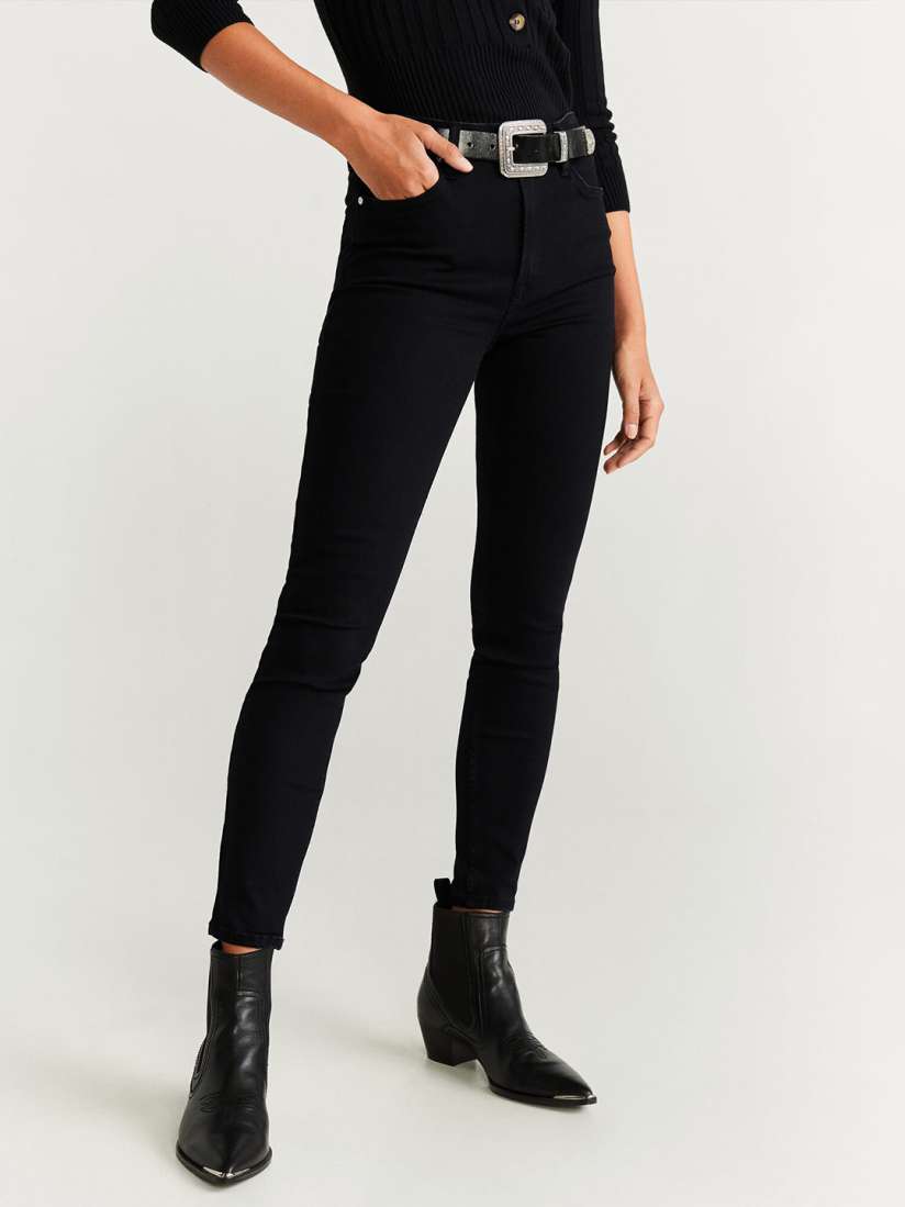 Buy MANGO Women Black Skinny Fit High Rise Clean Look Stretchable Cropped Jeans Jeans for Women 10772908 Myntra