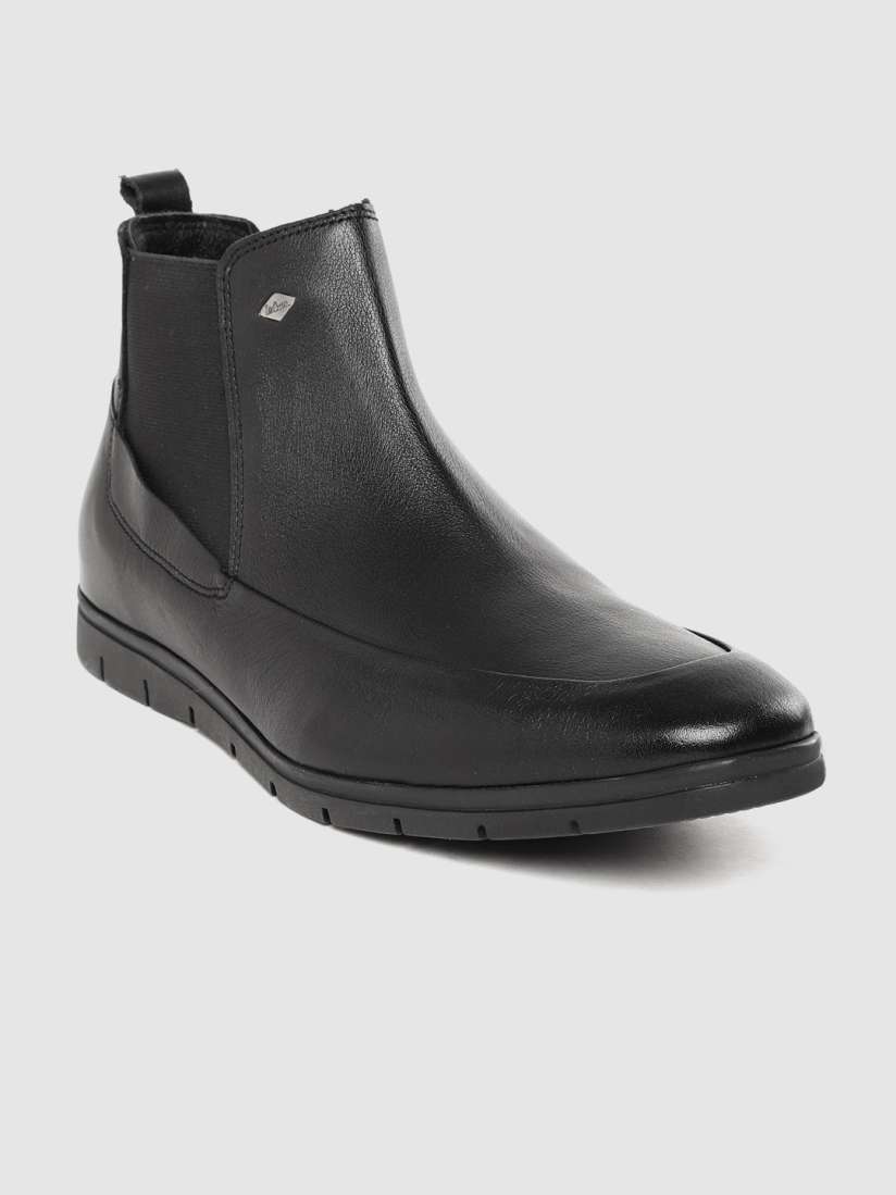 Buy Lee Cooper Men Black Solid Mid Top Leather Chelsea Boots Casual Shoes for Men 10775574 Myntra