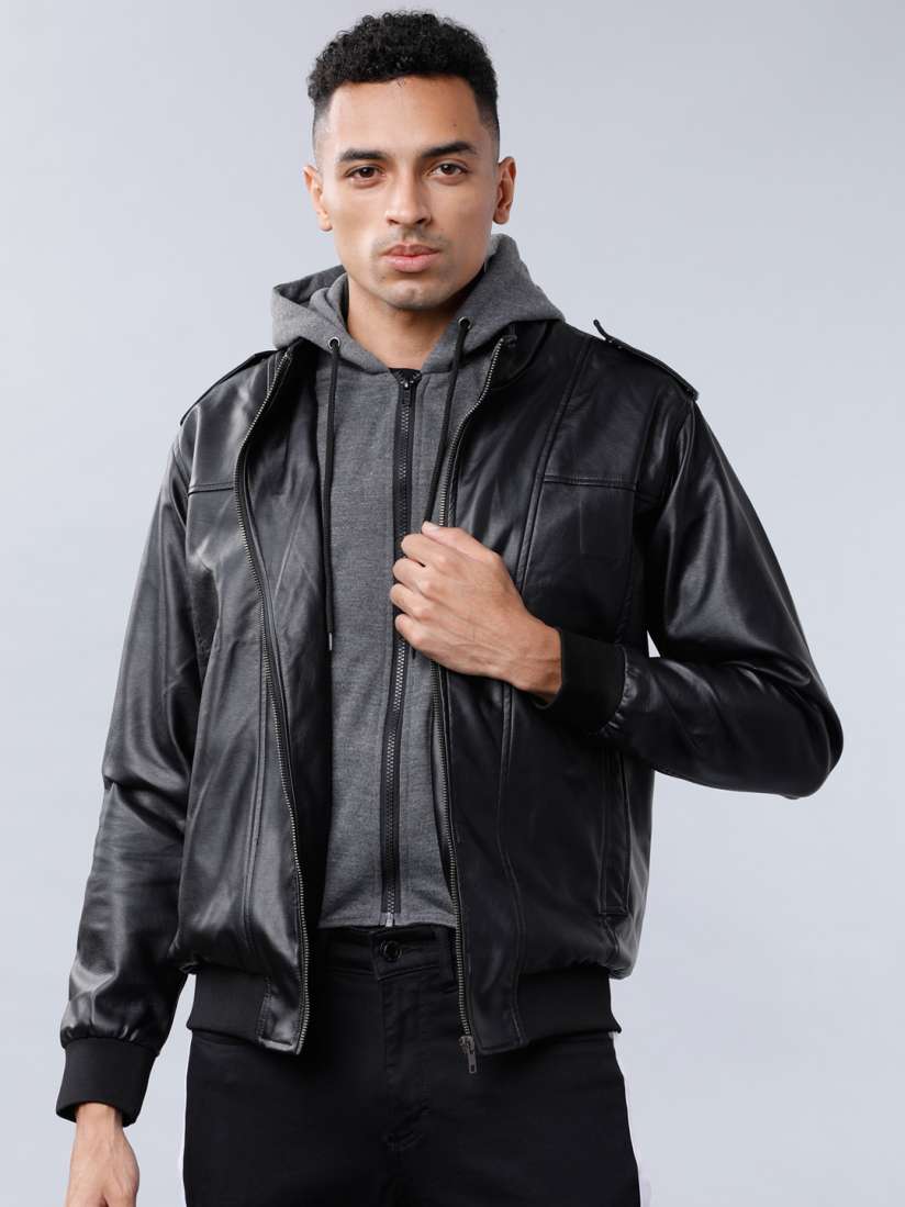 Buy HIGHLANDER Men Black Solid Biker Jacket Jackets for Men 10784350 Myntra