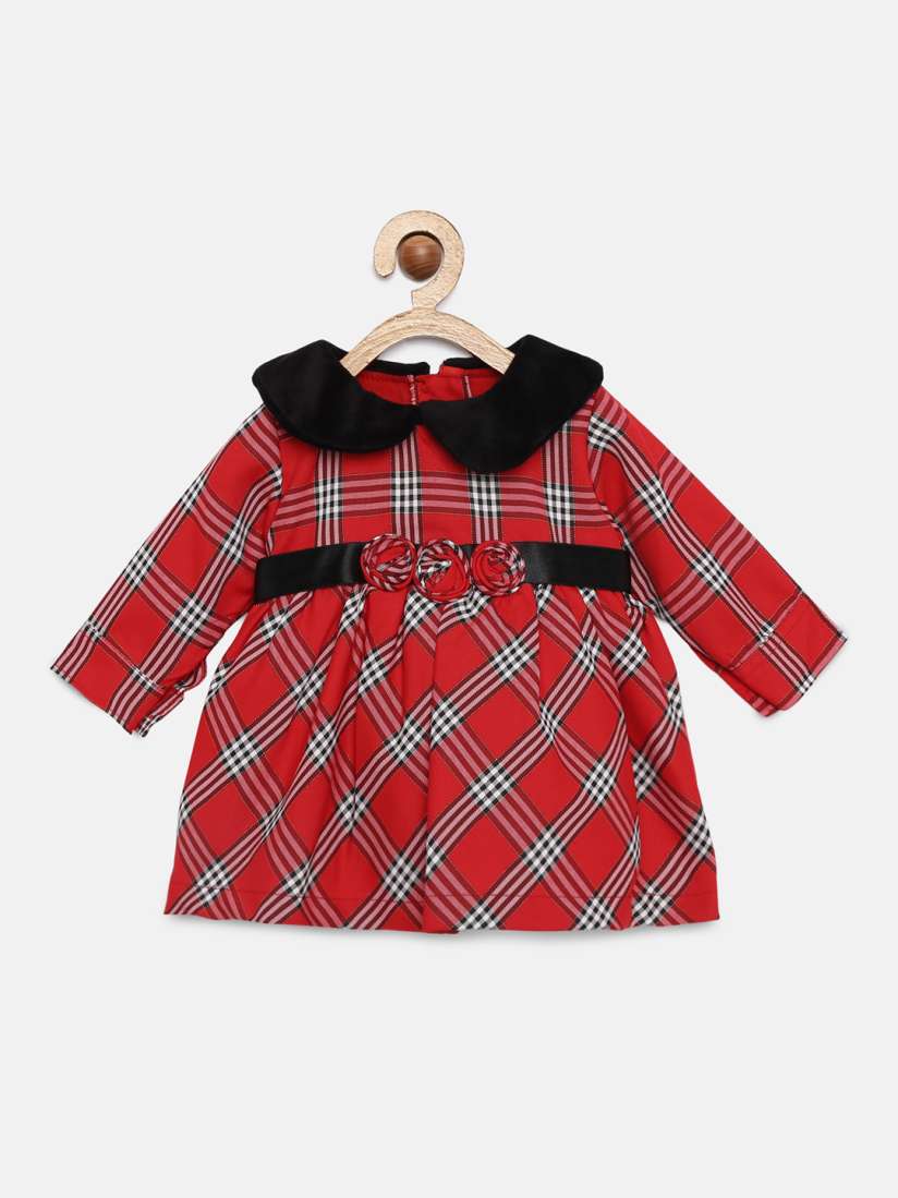 Buy Little Kangaroos Girls Red Checked Fit and Flare Dress Dresses for Girls 10784840 Myntra