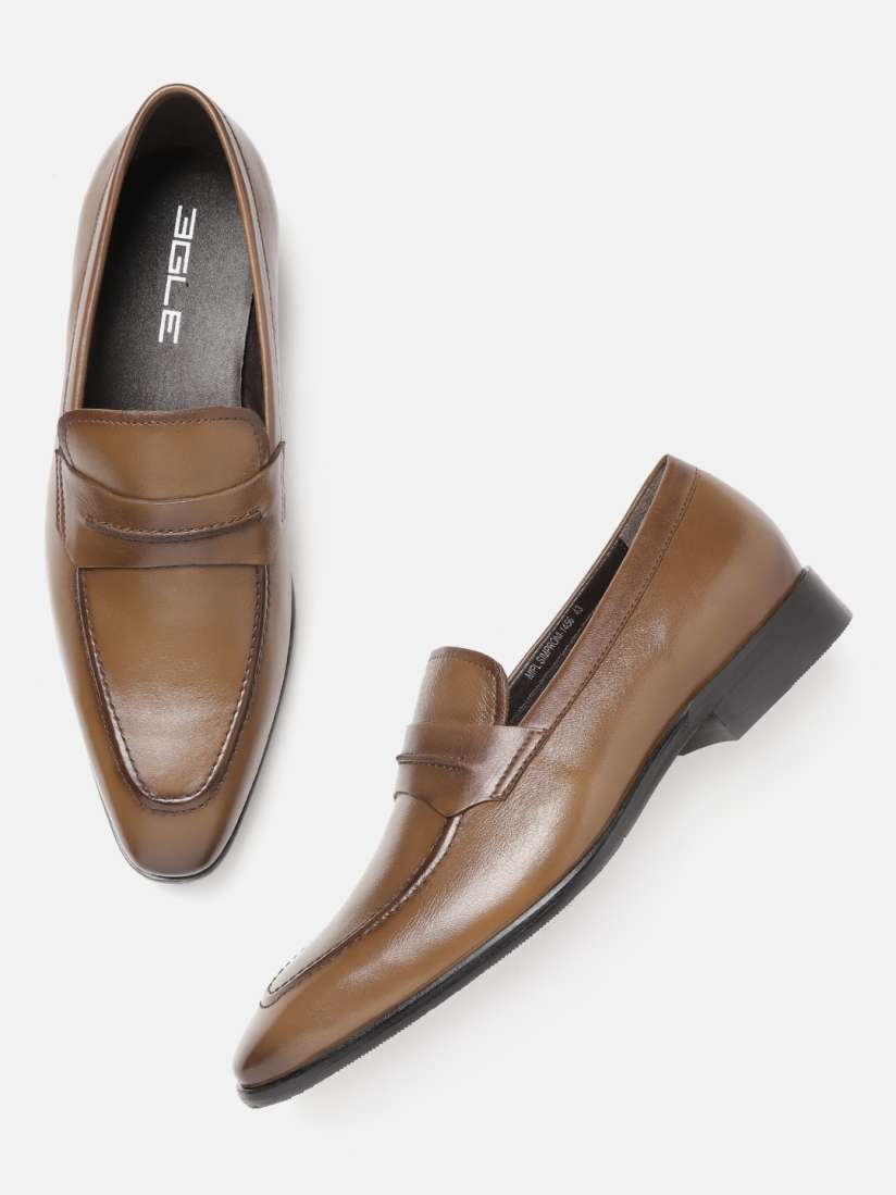 Buy Egle Men Brown Leather Solid Formal Slip Ons Formal Shoes for Men 10798416 Myntra