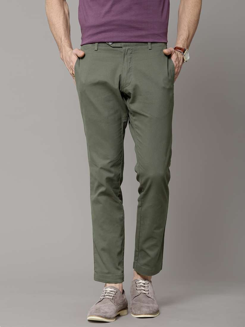 Buy Marks Spencer Olive Green Strech Super Slim Casual Trousers Trousers for Men 1080805 Myntra