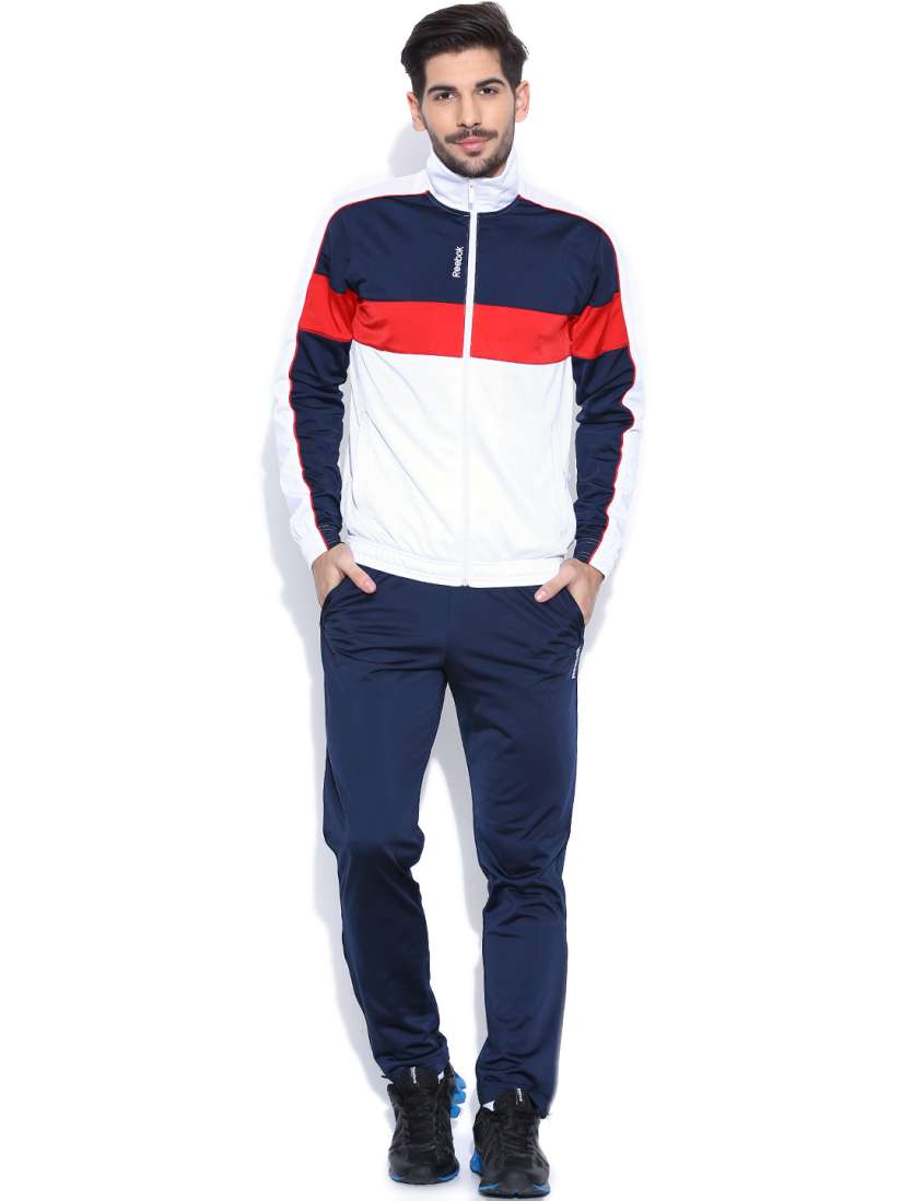 Buy Reebok White Navy TS Tricot Training Tracksuit Tracksuits for Men 1081410 Myntra