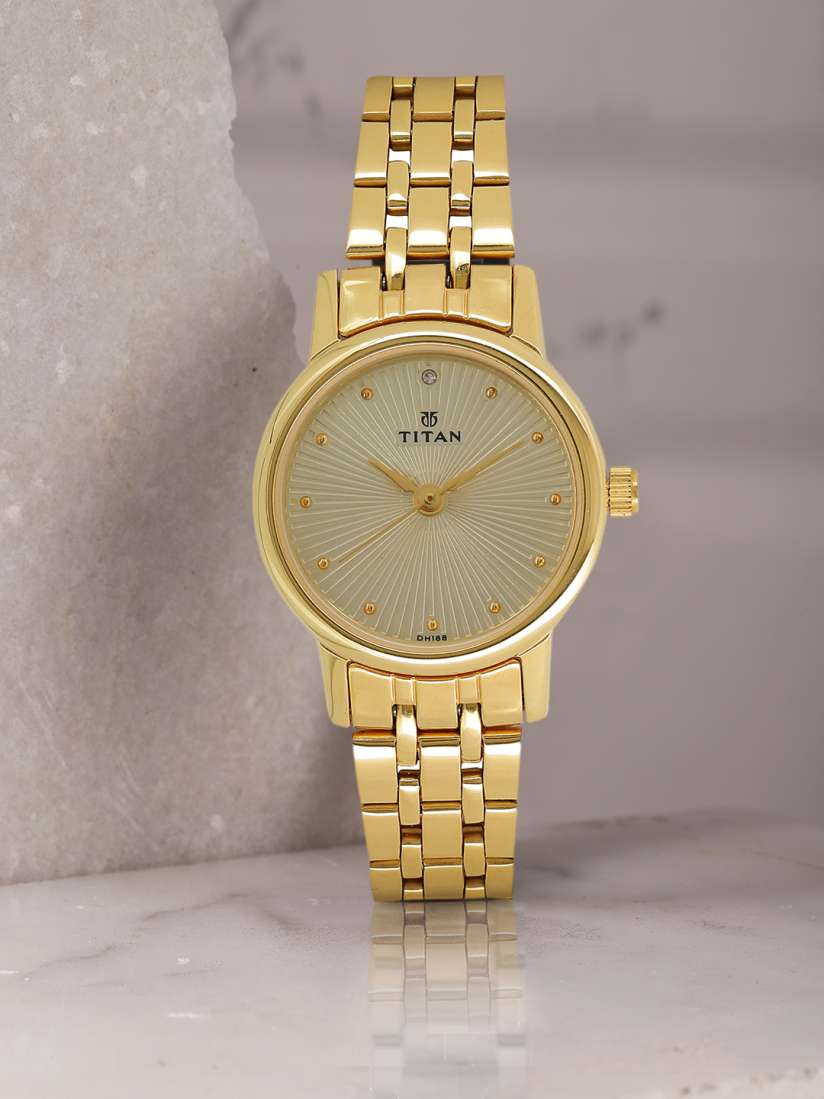 Titan gold watch price sale