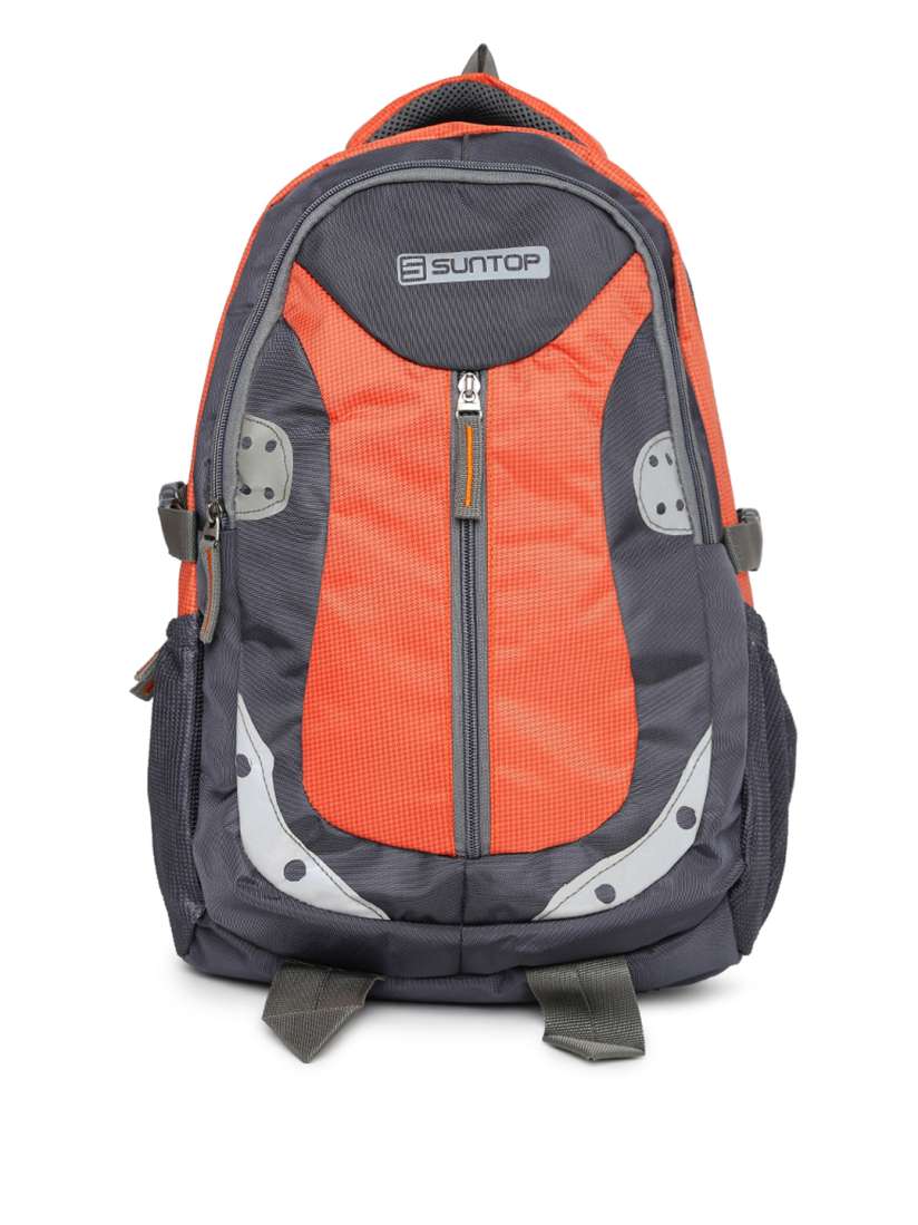 Buy Suntop Unisex Grey Orange Neo 9 Checked Laptop Backpack Backpacks for Unisex 1083814 Myntra
