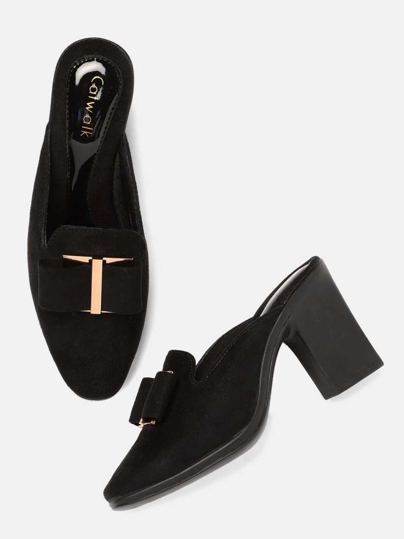 Catwalk black mules on sale