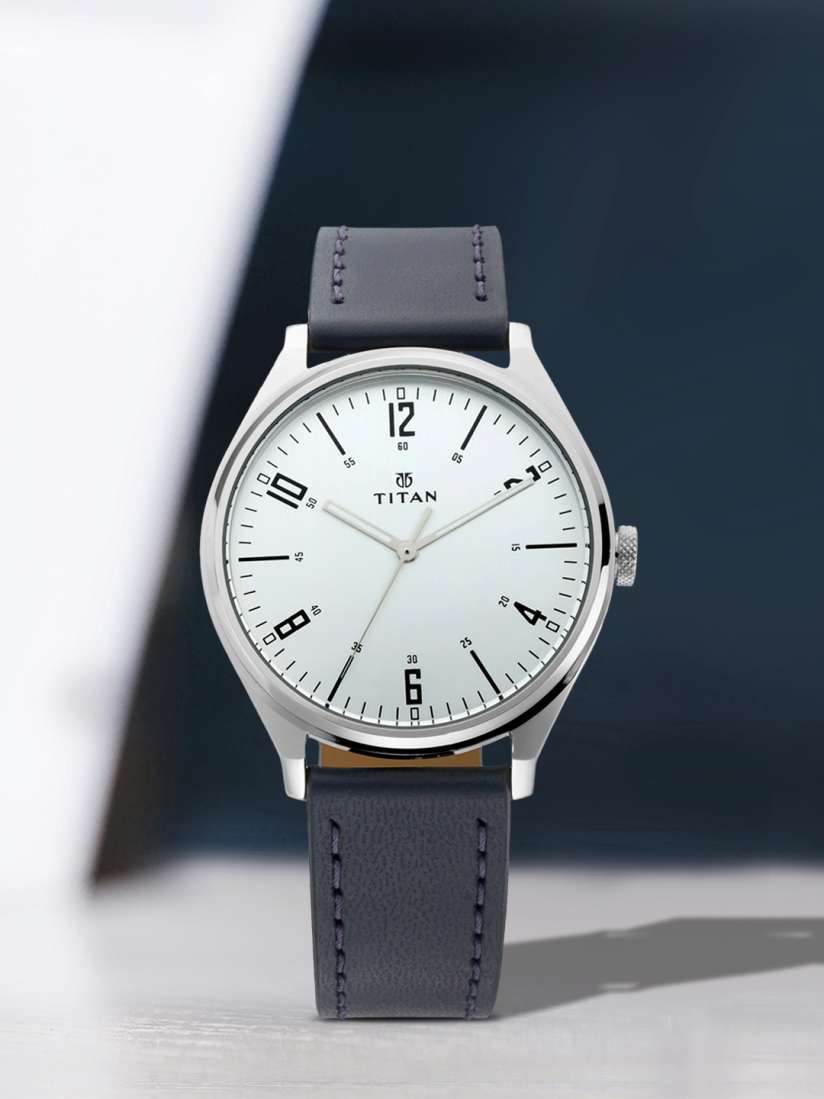 Buy Titan Men Silver Toned Analogue Leather Watch 1802SL02 Watches for Men 10855652 Myntra