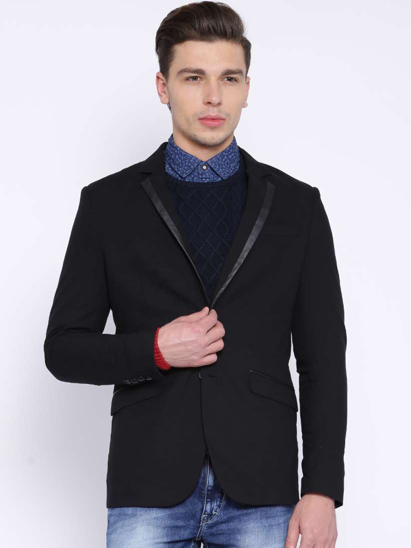 Buy Jack Jones Black Blazer Blazers for Men 1085693 Myntra
