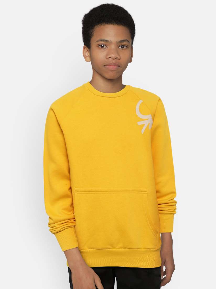 Buy United Colors of Benetton Boys Yellow Solid Sweatshirt Sweatshirts for Boys 10858172 Myntra