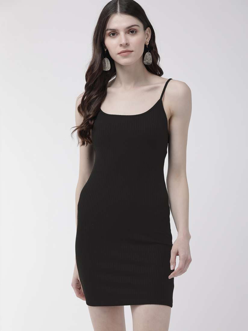 Buy FOREVER 21 Women Black Solid Ribbed Bodycon Dress Dresses for Women 10863992 Myntra