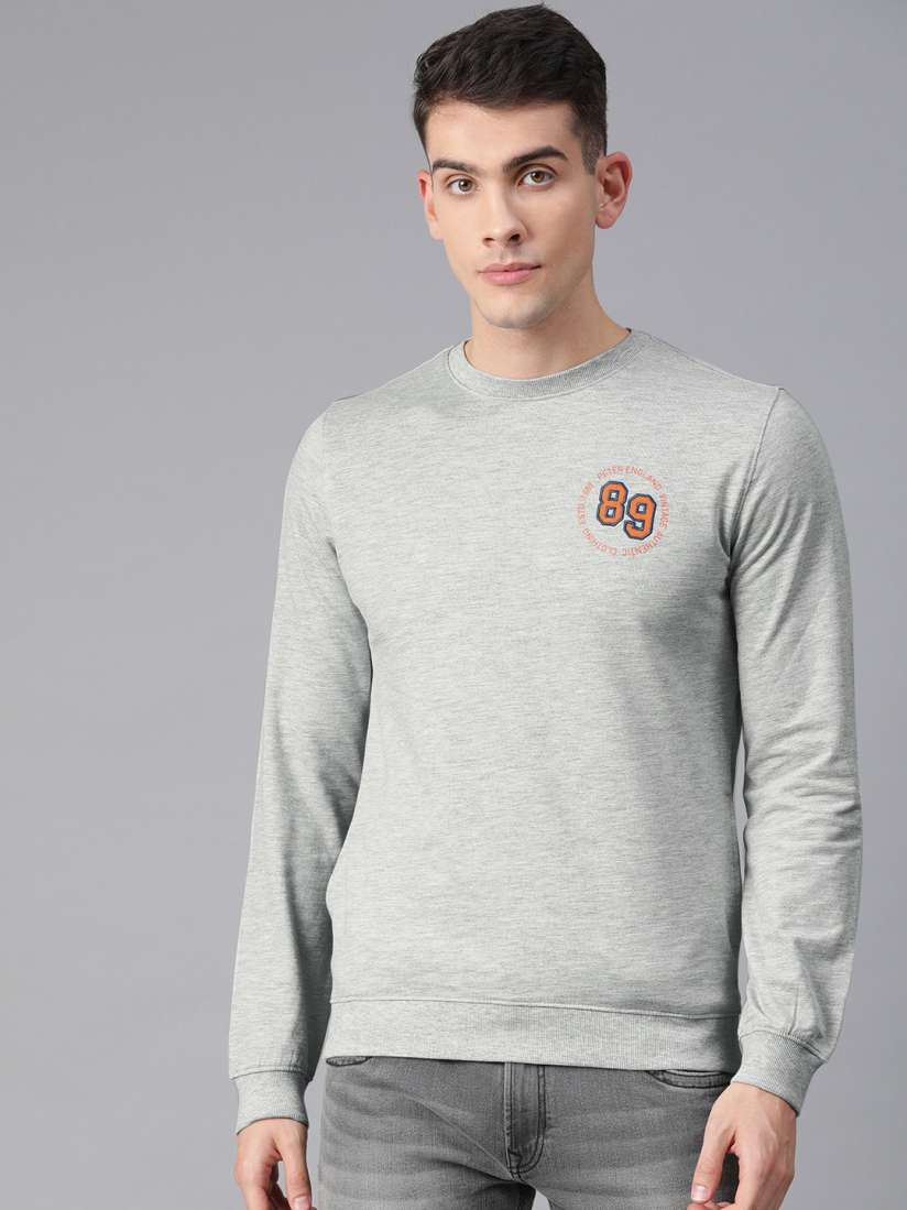 Buy Peter England Men Grey Solid Sweatshirt Sweatshirts for Men 10865400 Myntra