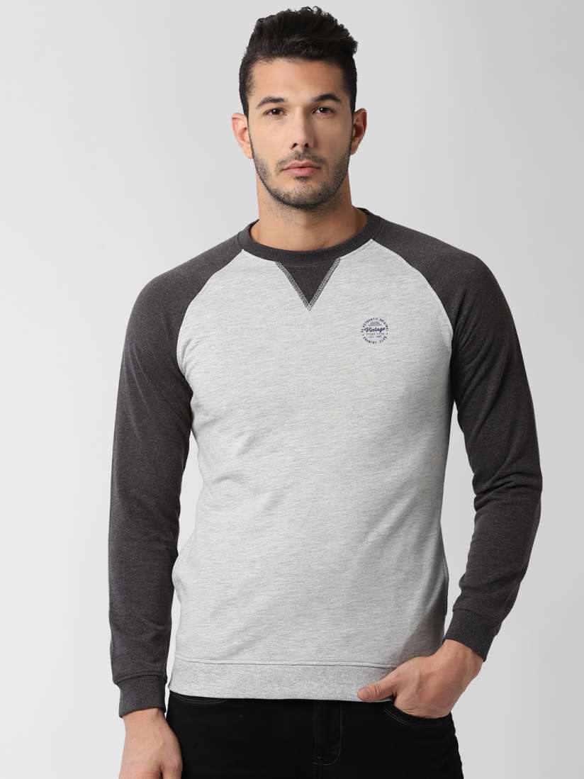 Peter england grey sweatshirt on sale