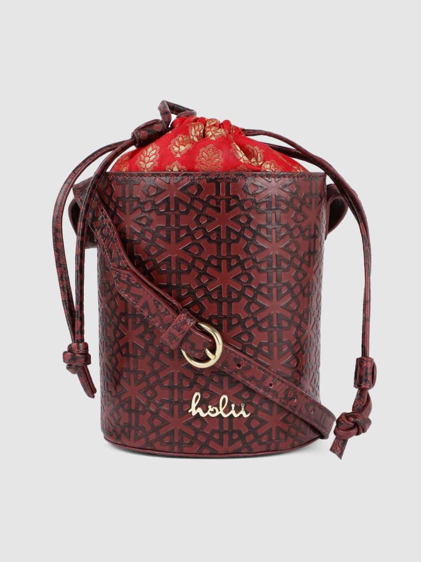 Buy Holii Red Textured Leather Potli Bag Clutches for Women 10868074 Myntra