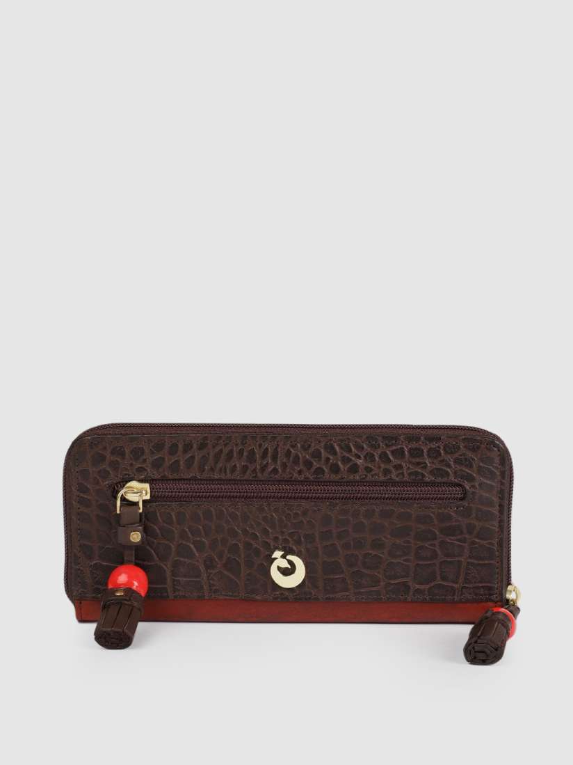 Buy Holii Women Red Textured Leather Zip Around Wallet Wallets for Women 10868146 Myntra