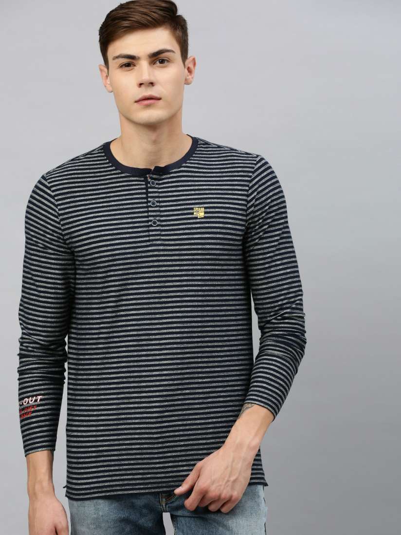 Spykar henley t shirt hot sale