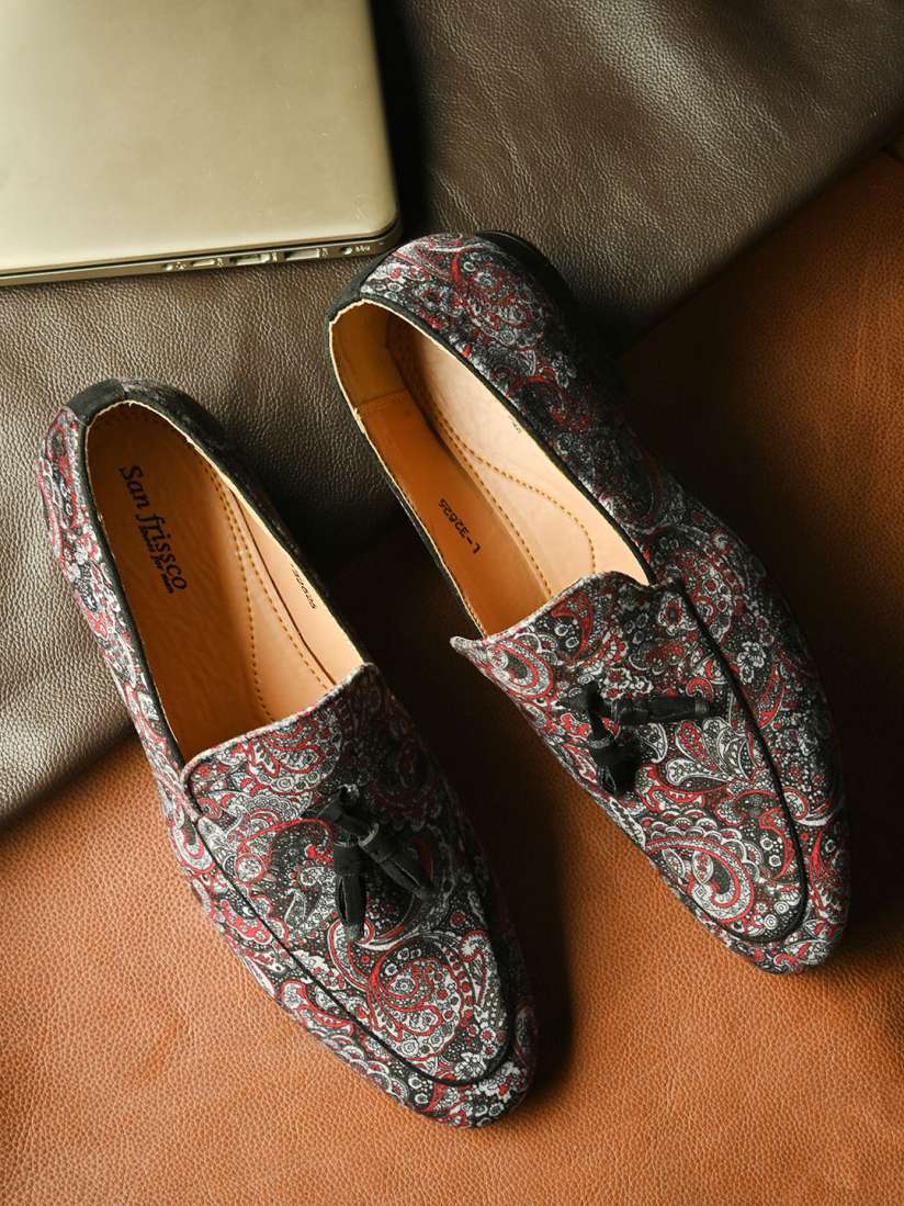 Buy San Frissco Men Burgundy Printed Semi Formal Slip Ons Formal Shoes for Men 10892582 Myntra