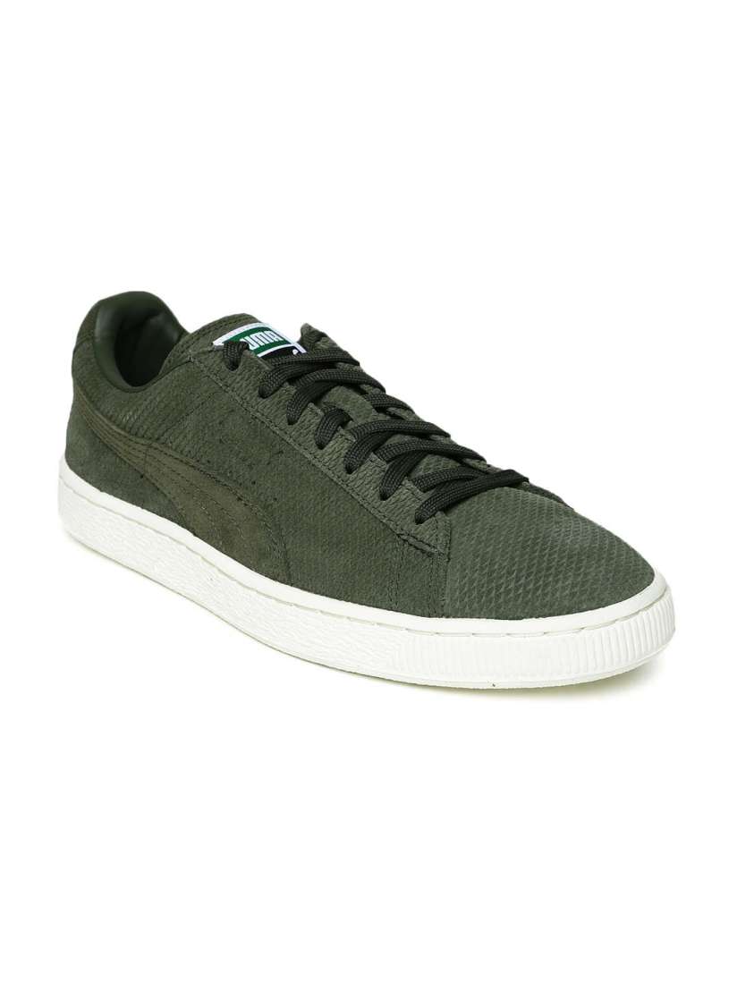 Buy PUMA Men Olive Green Suede Classic Mod Heritage Casual Shoes Casual Shoes for Men 1089376 Myntra