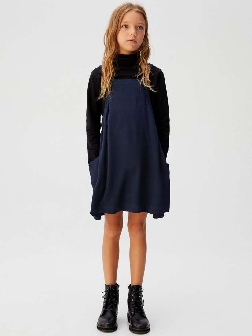Buy Mango Kids Girls Navy Blue Solid A Line Dress Dresses for Girls 10911104 Myntra