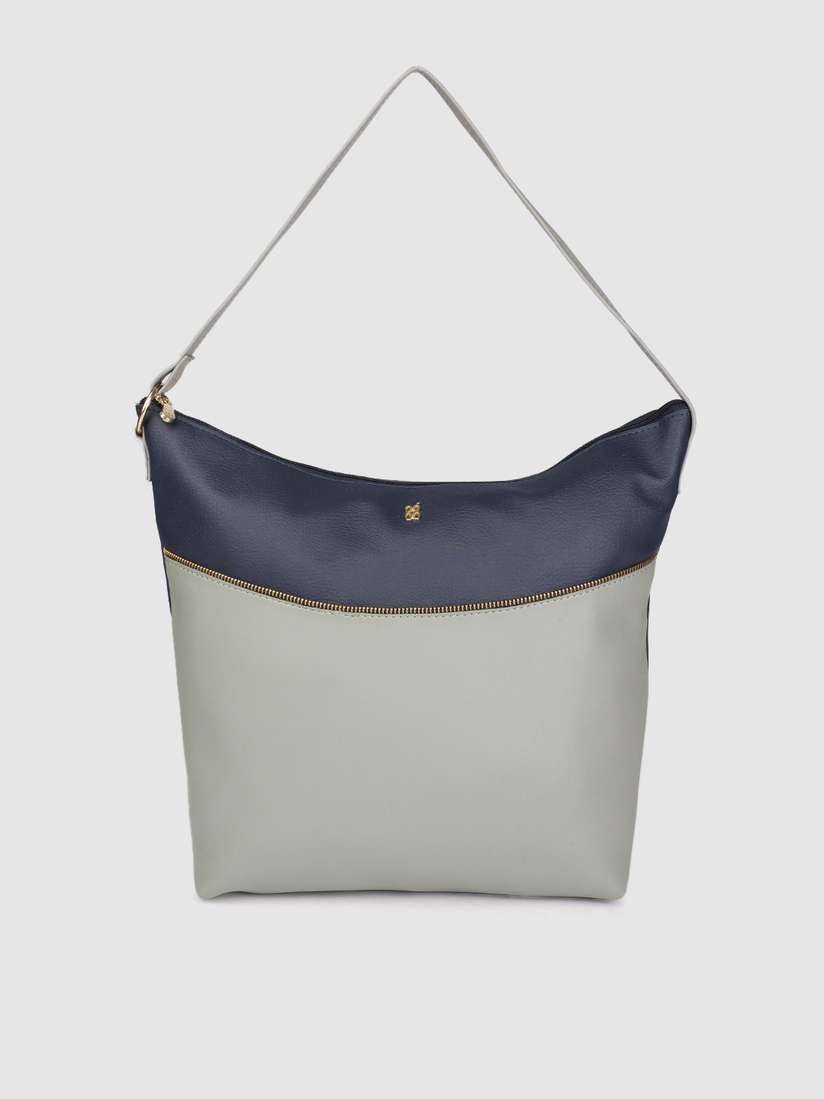 Buy Baggit Navy Blue Grey Colourblocked Hobo Bag Handbags for