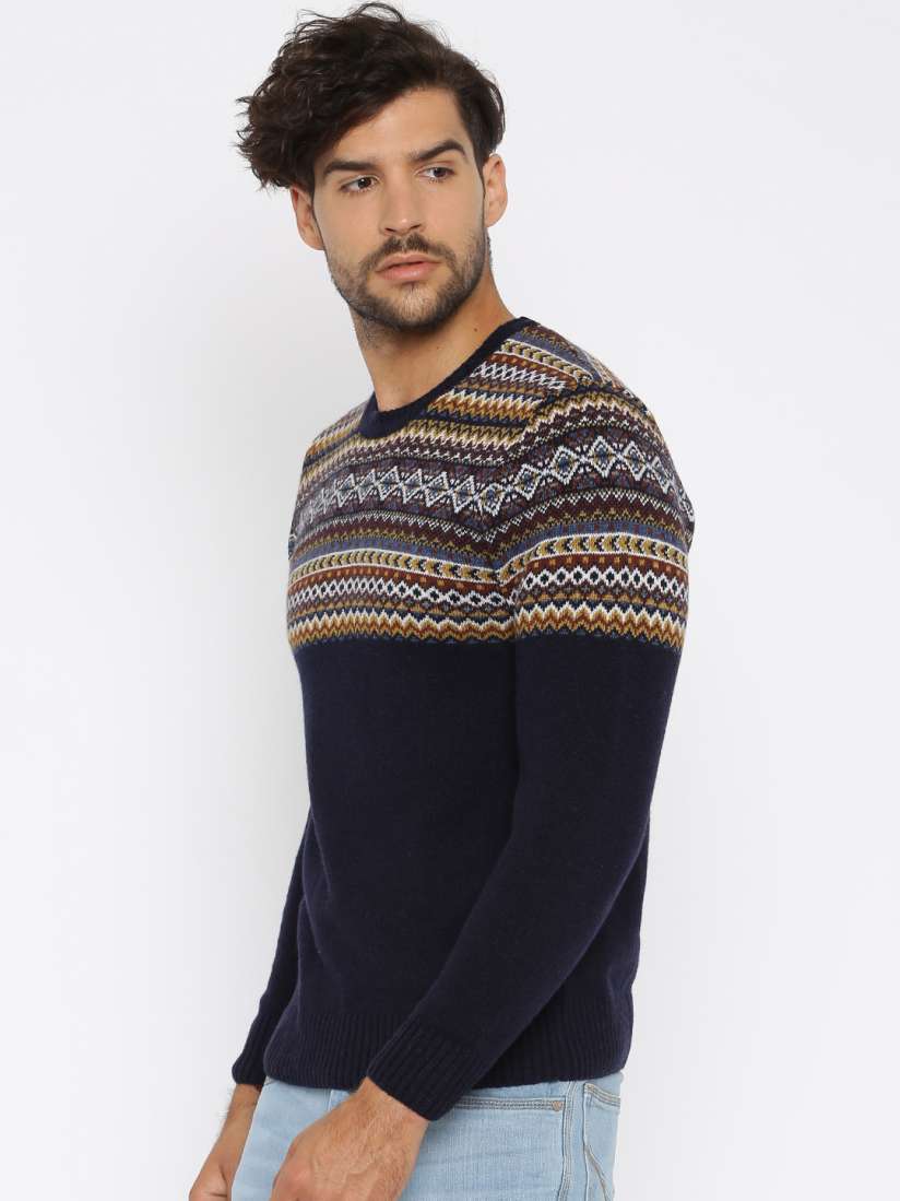 Buy U.S. Polo Assn. Denim Co. Men Navy Self design Sweater Sweaters for Men 1091443 Myntra