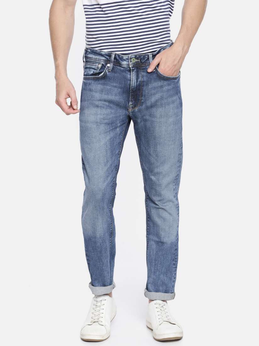Buy Pepe Jeans Men Blue Stanley Eco Tapered Fit Mid Rise Clean Look Stretchable Jeans W10 Jeans for Men 10915346 Myntra