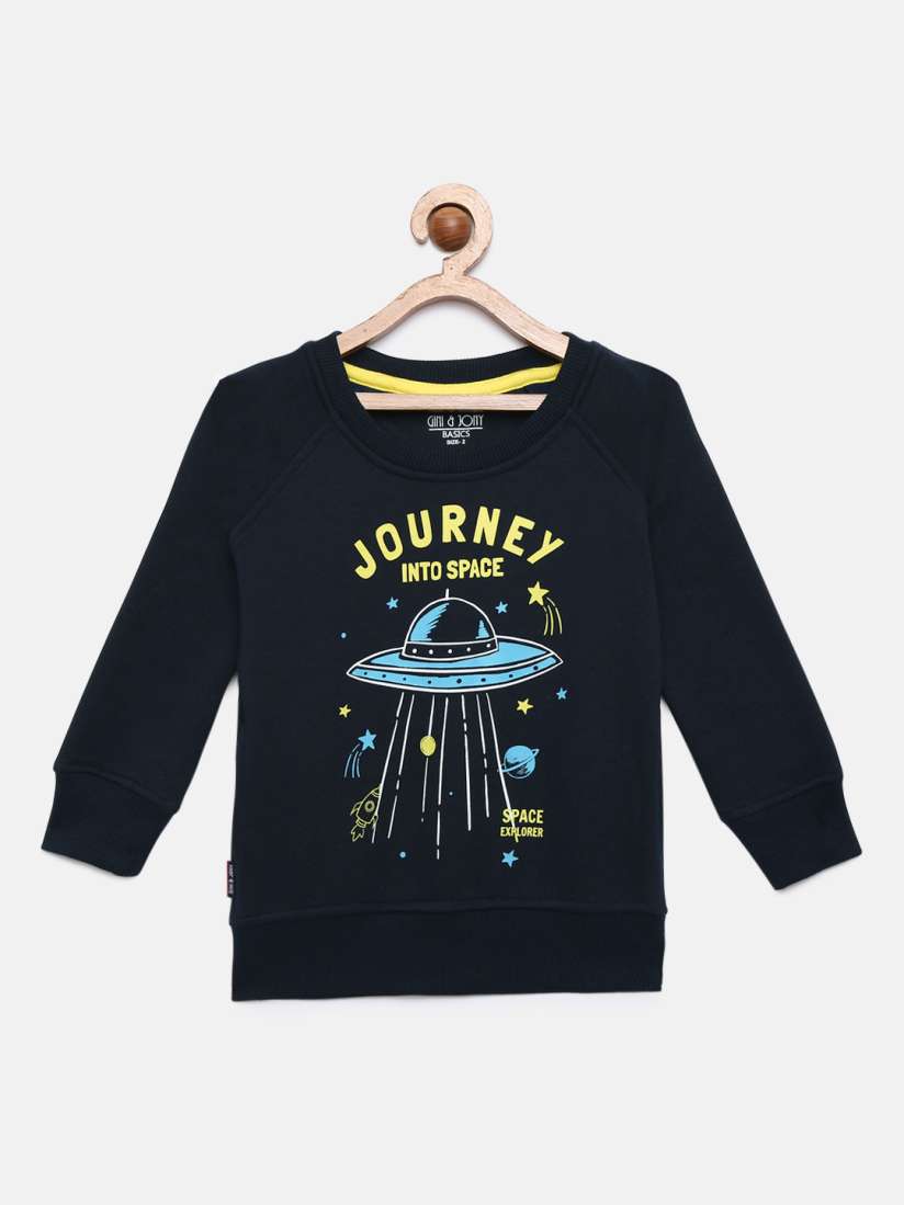 Buy Gini and Jony Boys Navy Blue Printed Sweatshirt Sweatshirts for Boys 10915762 Myntra