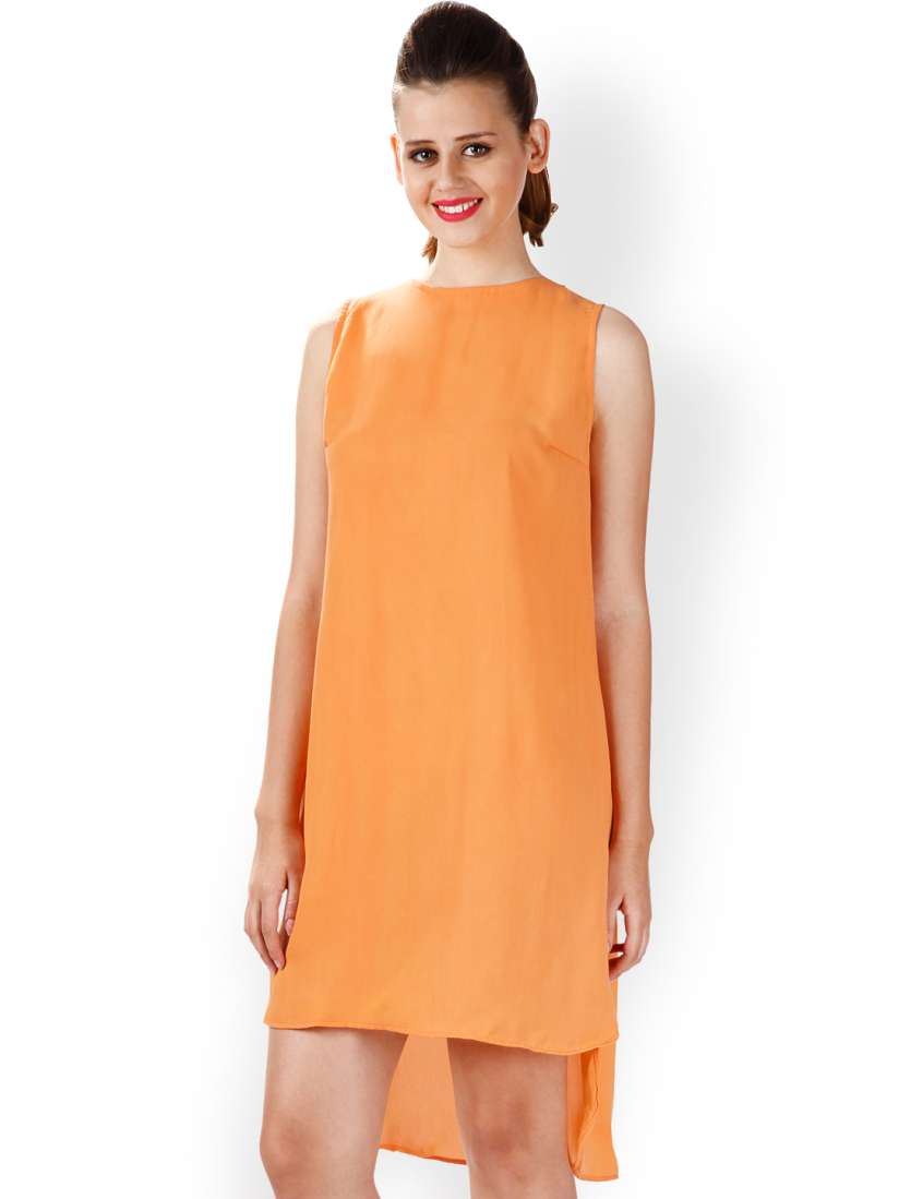 Orange shift dress clearance