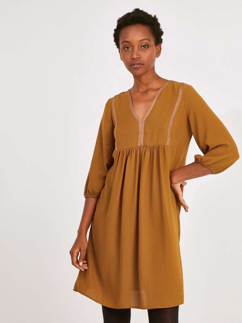 Buy promod Women Mustard Yellow Solid A Line Dress Dresses for Women 10918250 Myntra