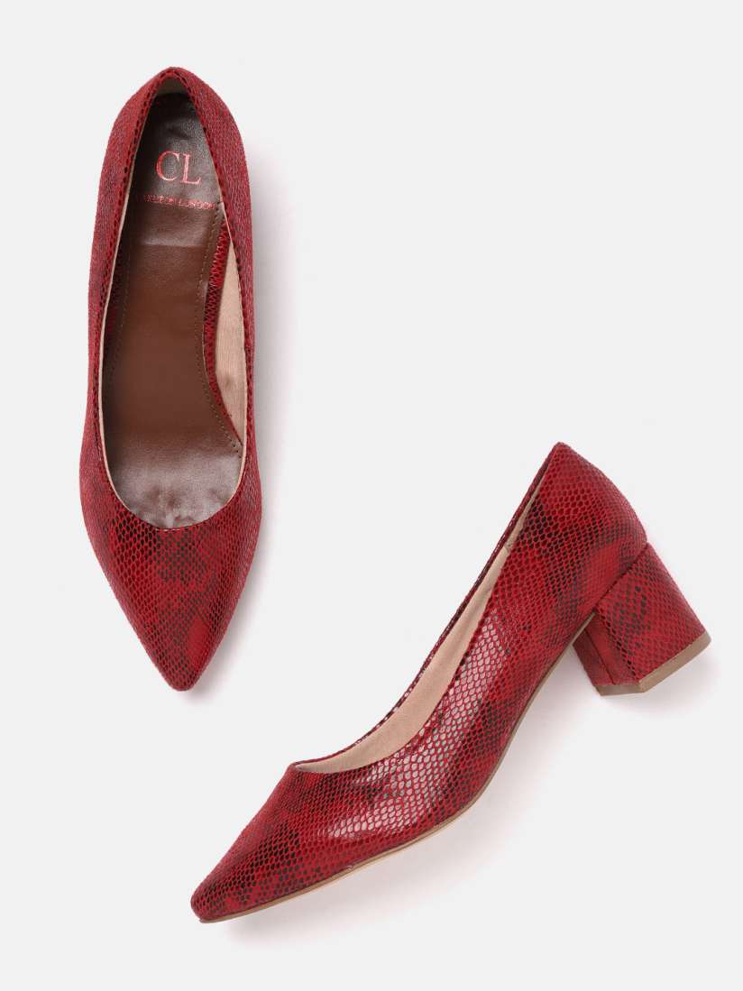 Red and black snakeskin heels online