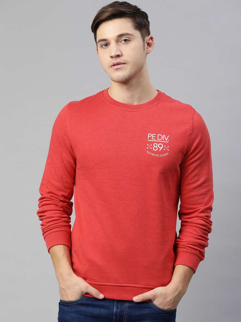 Buy Peter England Men Red Solid Sweatshirt Sweatshirts for Men 10924476 Myntra
