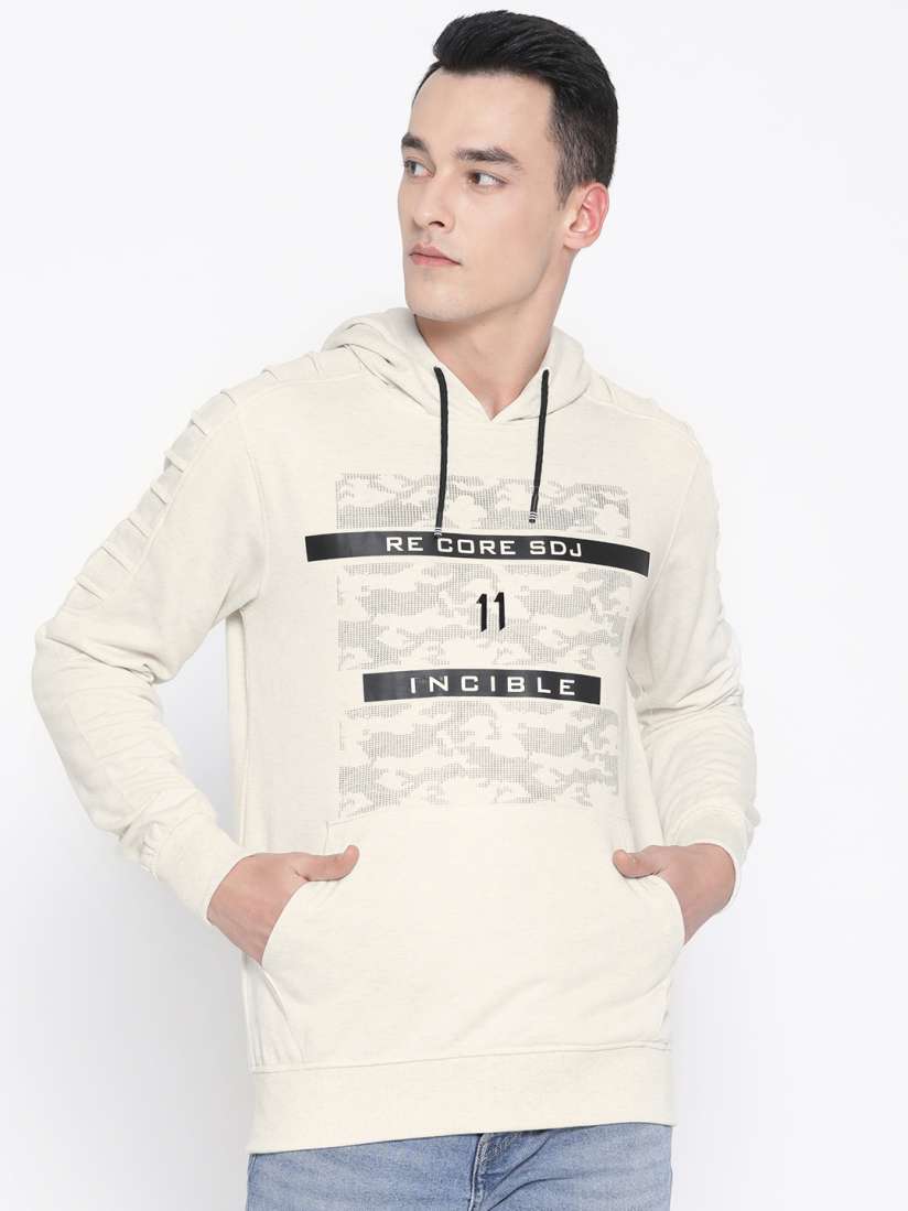 Buy Duke Men Off White Black Printed Hooded Sweatshirt Sweatshirts for Men 10925884 Myntra