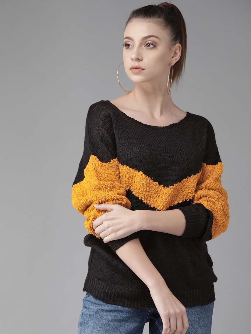 Yellow colour sweater on sale