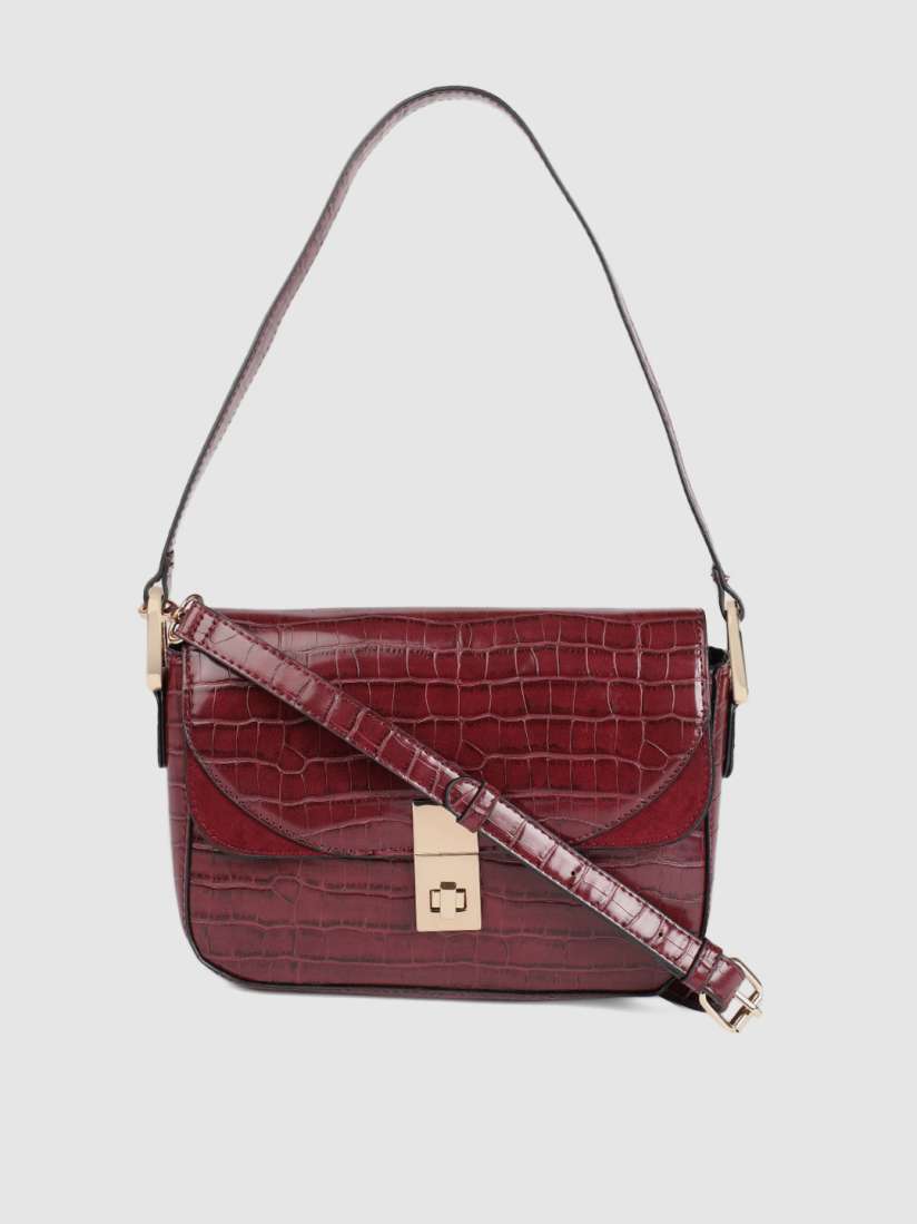 Buy Accessorize Burgundy Textured Shoulder Bag Handbags for Women 10934488 Myntra