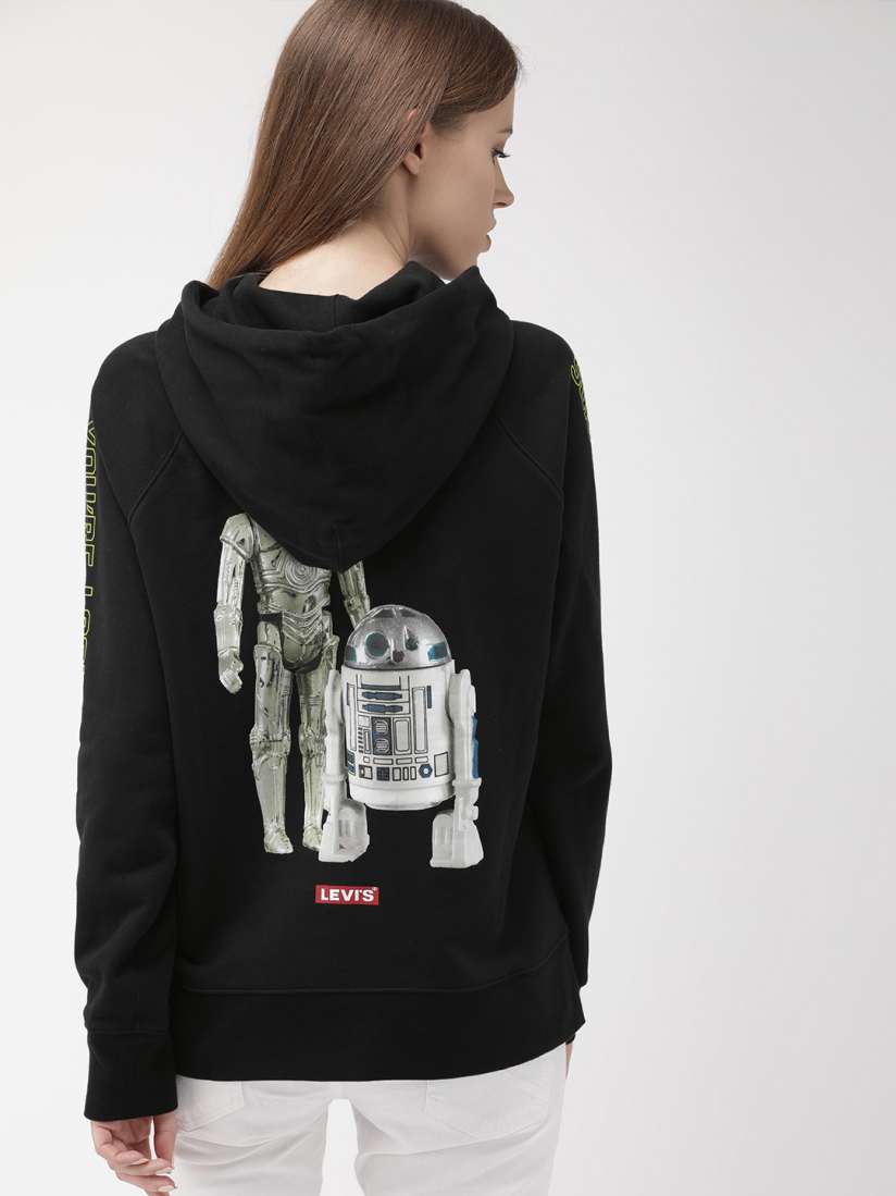 Buy Levis Women Black Graphic Printed Star Wars Hooded Sweatshirt Sweatshirts for Women 10938794 Myntra