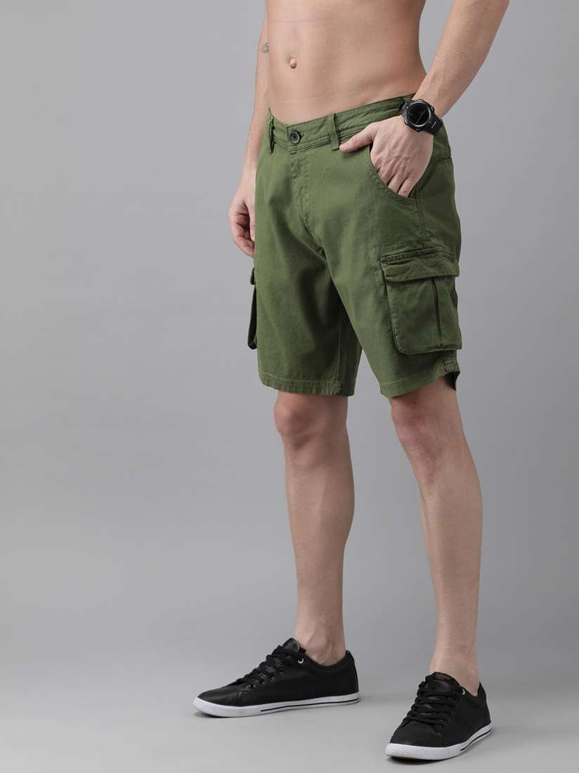 Green cargo shorts mens sales