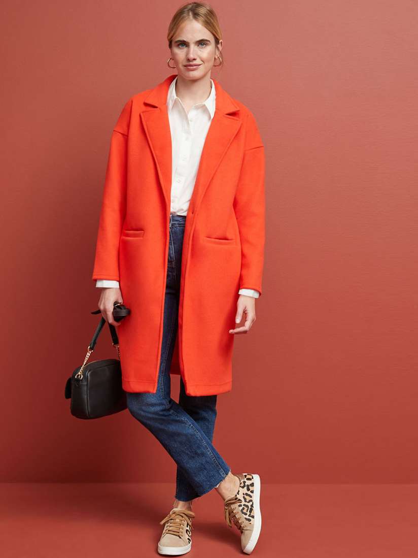 Orange overcoat women's store