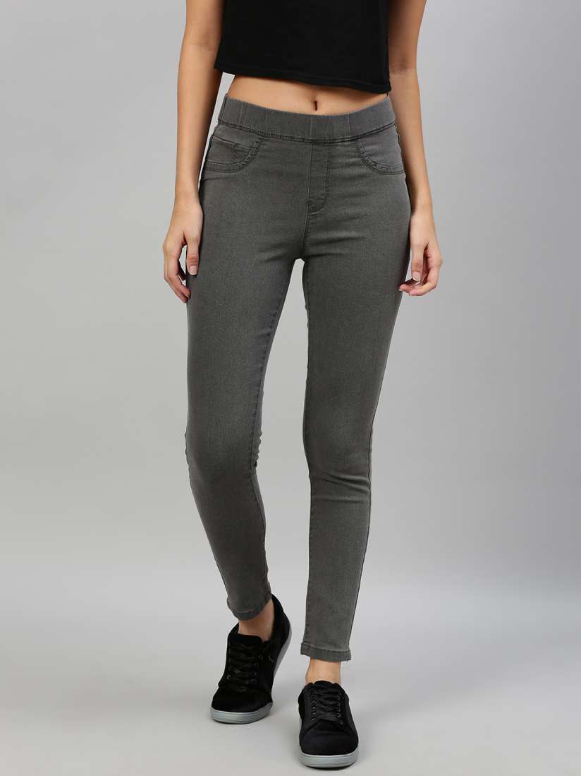 Grey cropped jeggings new arrivals