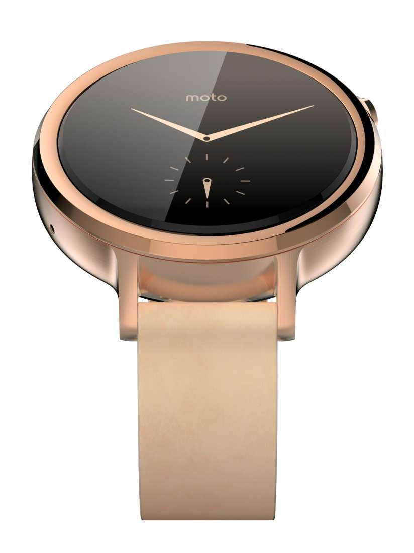 Moto 360 rose gold top