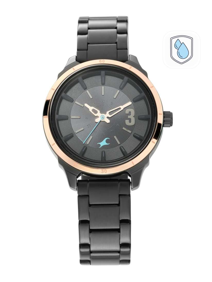 Fastrack pure black watches sales