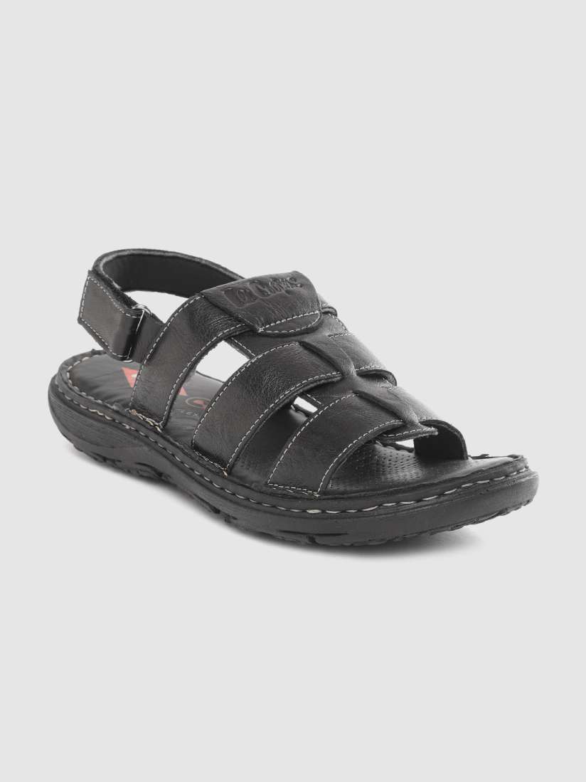 Buy Lee Cooper Men Black Solid Leather Comfort Sandals Sandals for Men 10983656 Myntra