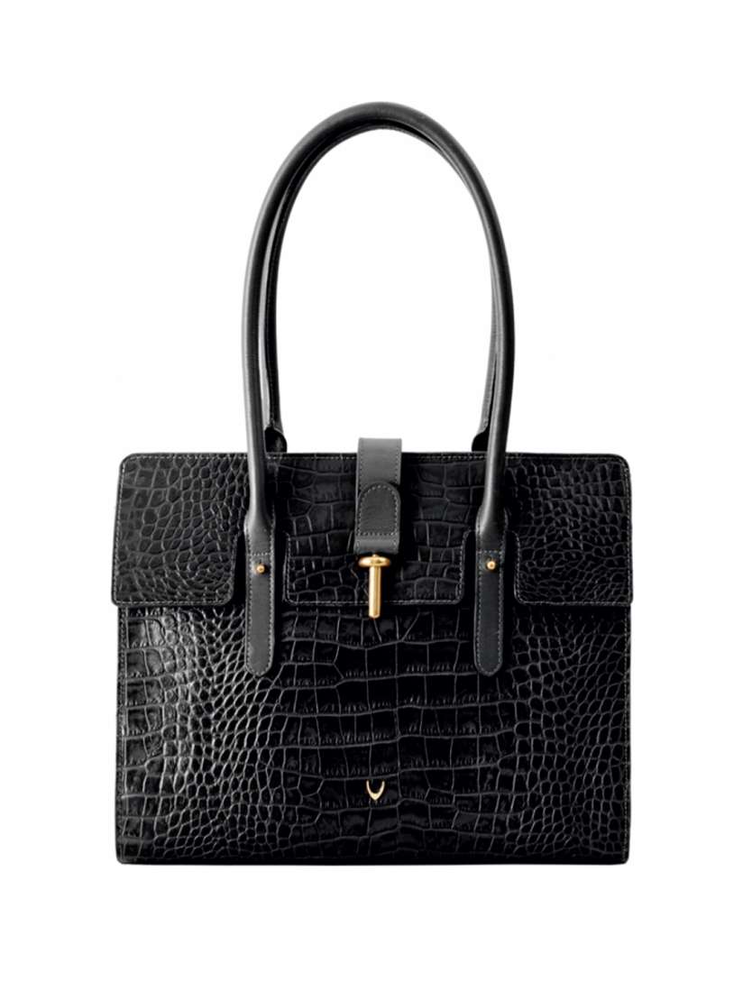 Buy Hidesign Black Textured Leather Handheld Bag Handbags for Women 10984186 Myntra