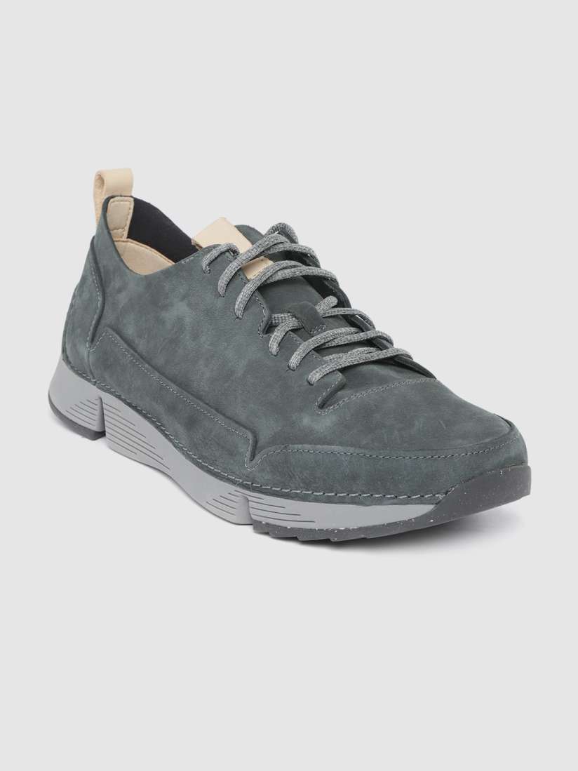 Buy Clarks Men Charcoal Grey Leather Sneakers Casual Shoes for Men 10995550 Myntra