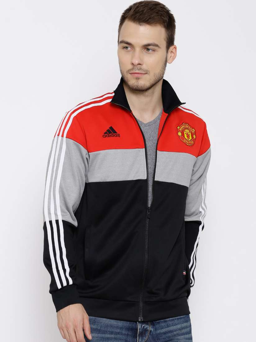 Buy ADIDAS Black Manchester United FC Panelled Football Jacket Jackets for Men 1100385 Myntra