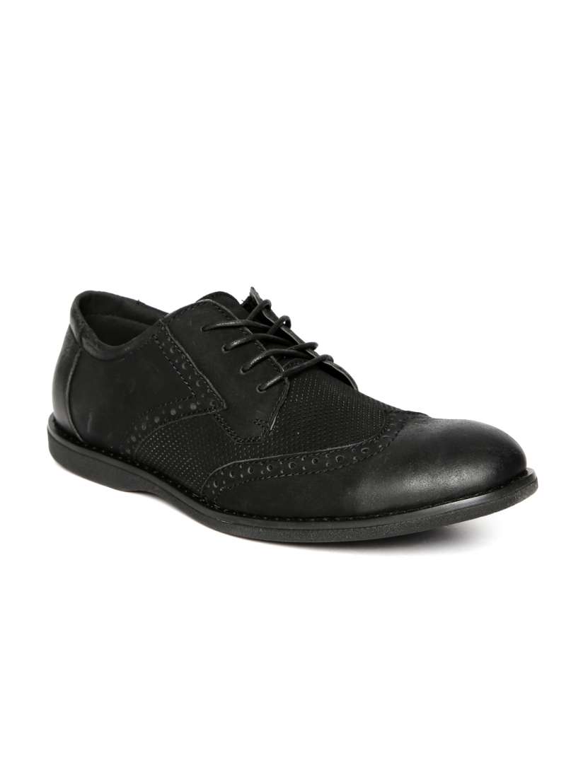 Buy Spunk Men Black Leather Semiformal Shoes Formal Shoes for Men 1101271 Myntra