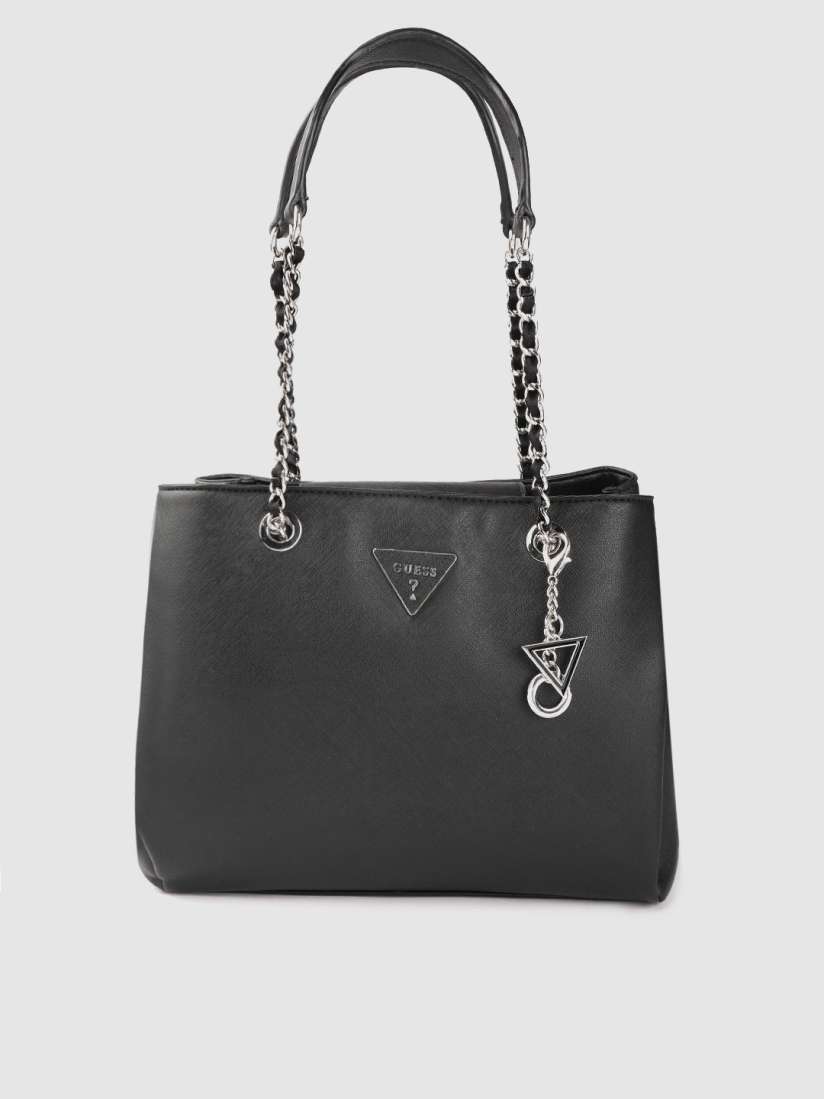 Buy GUESS Black Solid Shoulder Bag Handbags for Women 11017484 Myntra